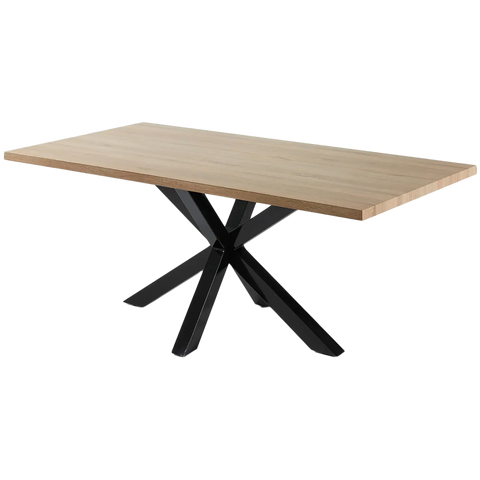 Arya Dining Table 1800x1000 With Black Base, Viewed From Angle In Front