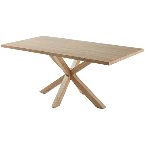 Arya Dining Table 1800x1000 With Natural Base, Viewed From Angle In Front