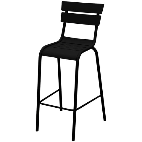 Bordeaux Bar Stool In Black, Viewed From Angle In Front