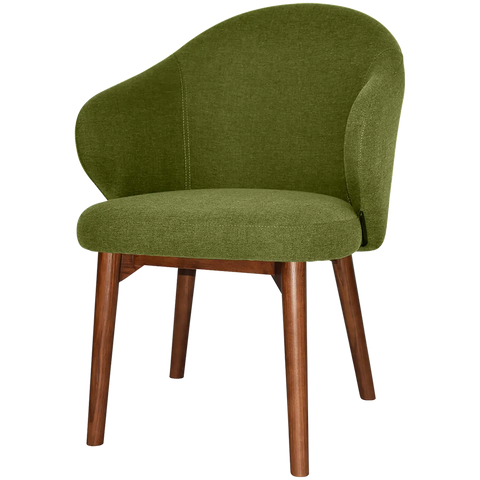 Boss Armchair Timber 4 Leg With Custom Upholstery And Walnut Legs, Viewed From Front Angle