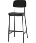 Caprice Bar Stool Black Backrest, Viewed From Angle In Front