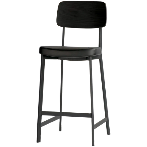 Caprice Counter Stool Black Backrest, Viewed From Angle In Front