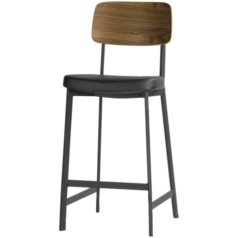 Caprice Counter Stool Walnut Backrest, Viewed From Angle In Front