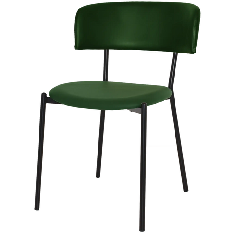 Como Chair With Custom Upholstery And Black 4 Leg Frame, Viewed From Front Angle