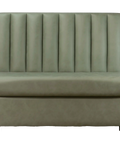 Custom Banquette Seating With Fluted Back Upholstered In Pelle Sage