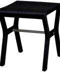 Dita Low Stool In Black, Viewed From Angle In Front