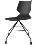 Fly Chair By Claudio Bellini With Black Shell Pad On Black Swivel Frame, Viewed From Angle In Front