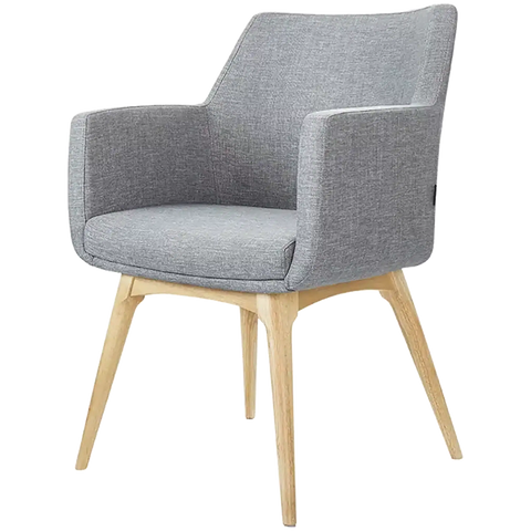 Hady Armchair With Natural Timber Leg And Keylargo Ash Shell, Viewed From Front Angle