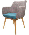 Hady Armchair With Natural Timber Legs And York Reef Zion Orchid Custom Upholstery