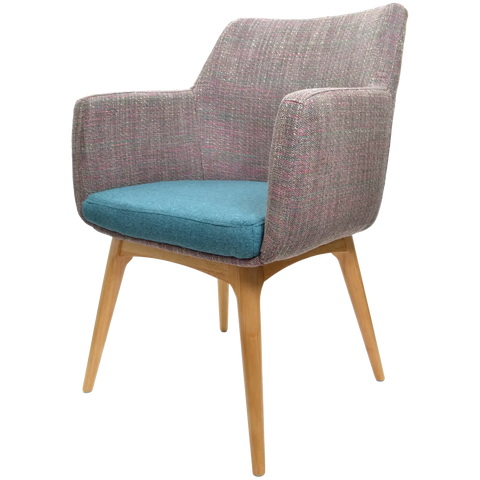 Hady Armchair With Natural Timber Legs And York Reef Zion Orchid Custom Upholstery