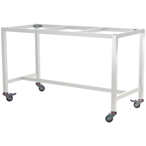Henley Bar Table 179X79 In White With Lockable Castors