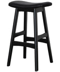 Magnum Counter Stool With Black Vinyl Seat And Black Timber Frame