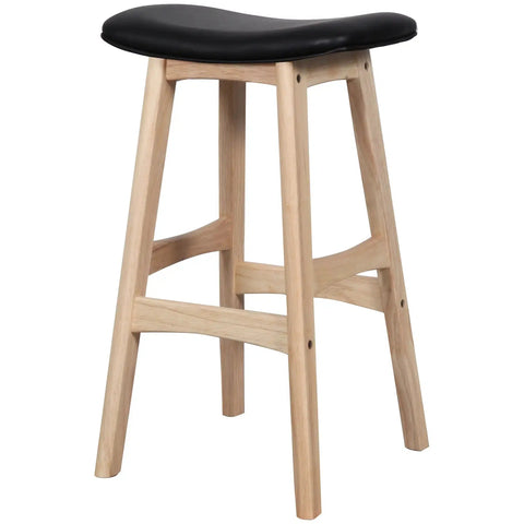 Magnum Counter Stool With Black Vinyl Seat And Natural Timber Frame