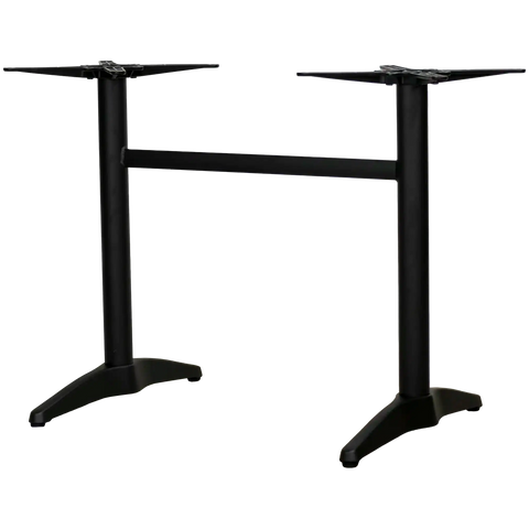 Miller Twin Table Base In Black, Viewed From Angle In Front