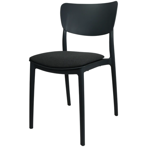 Monna Chair By Siesta In Anthracite With Anthracite Seat Pad, Viewed From Angle