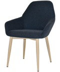 Monte Tub Chair With Birch Metal 4 Leg And Gravity Navy Shell, Viewed From Angle In Front