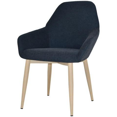 Monte Tub Chair With Birch Metal 4 Leg And Gravity Navy Shell, Viewed From Angle In Front
