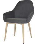 Monte Tub Chair With Birch Metal 4 Leg And Gravity Slate Shell, Viewed From Angle In Front