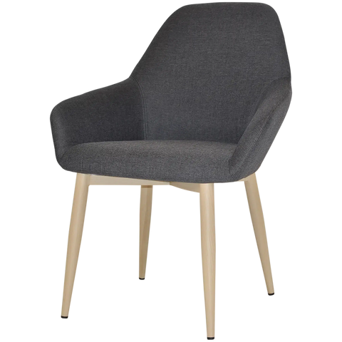 Monte Tub Chair With Birch Metal 4 Leg And Gravity Slate Shell, Viewed From Angle In Front