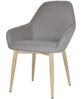 Monte Tub Chair With Birch Metal 4 Leg And Gravity Steel Shell, Viewed From Angle In Front