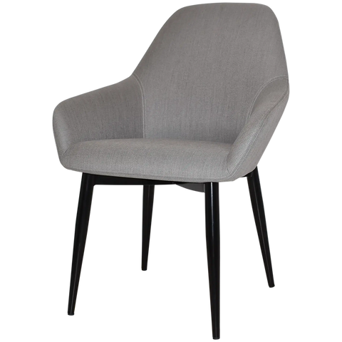 Monte Tub Chair With Black Metal 4 Leg And Gravity Steel Shell, Viewed From Angle In Front