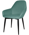 Monte Tub Chair With Black Metal 4 Leg And Gravity Teal Shell, Viewed From Angle In Front