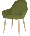 Monte Tub Chair With Custom Upholstery And Birch Metal 4 Leg Frame, Viewed From Front Angle