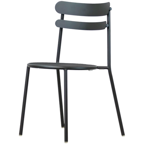 Moon Side Chair In Anthracite, Viewed From Angle In Front