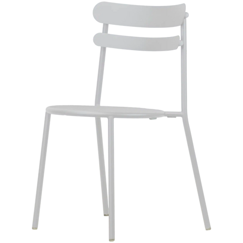 Moon Side Chair In White, Viewed From Angle In Front