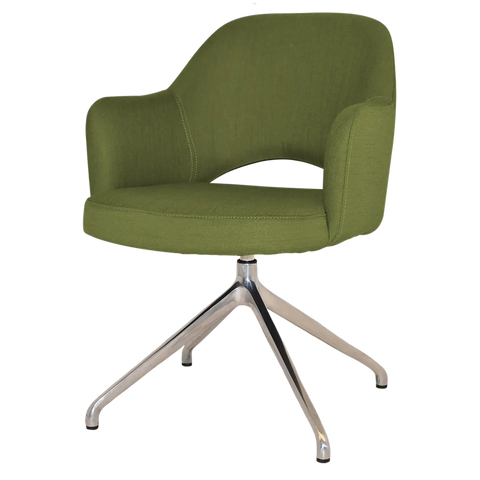 Mulberry Armchair Aluminium Trestle With Custom Upholstery, Viewed From Front Angle