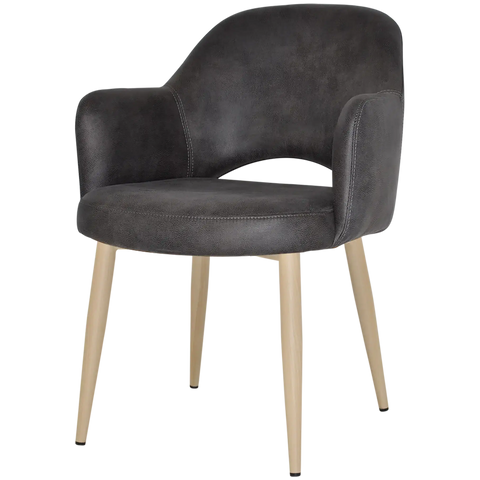 Mulberry Armchair Birch Metal 4 Leg With Eastwood Slate Shell, Viewed From Front Angle