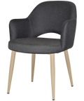 Mulberry Armchair Birch Metal 4 Leg With Gravity Slate Shell, Viewed From Front Angle