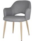 Mulberry Armchair Birch Metal 4 Leg With Gravity Steel Shell, Viewed From Front Angle