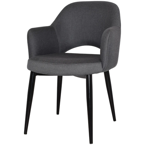 Mulberry Armchair Black Metal 4 Leg With Gravity Slate Shell, Viewed From Front Angle