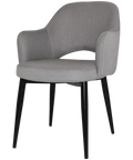Mulberry Armchair Black Metal 4 Leg With Gravity Steel Shell, Viewed From Front Angle