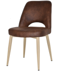 Mulberry Side Chair Birch Metal 4 Leg With Eastwood Bison Shell, Viewed From Angle In Front