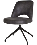 Mulberry Side Chair Black Trestle With Eastwood Slate Shell, Viewed From Angle In Front