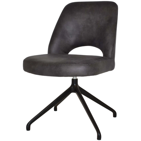 Mulberry Side Chair Black Trestle With Eastwood Slate Shell, Viewed From Angle In Front