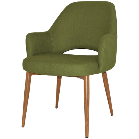 Mulberry XL Armchair Light Oak Metal 4 Leg With Custom Upholstery, Viewed From Front Angle
