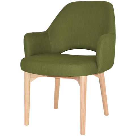 Mulberry XL Armchair Natural Timber 4 Leg With Custom Upholstery, Viewed From Front Angle