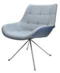 Neo Occasional Armchair Custom Upholstered Shell With 4 Star Swivel Base, Viewed From Angle In Front