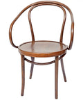 No 9 Bentwood Armchair With Embossed Seat In Natural, Viewed From Angle