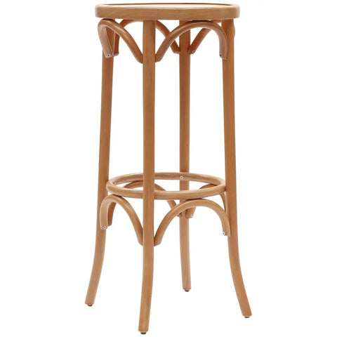 No 9739 Bentwood Barstool With In Natural, Viewed From Angle In Front
