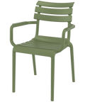 Paris Armchair By Siesta In Olive Green, Viewed From Angle In Front