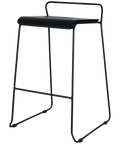 Piper Bar Stool With Black Seat And Black Sled Frame, Viewed From Angle In Front
