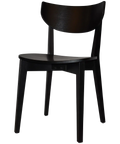 Romano Chair With Veneer Seat With Black Timber Frame, Viewed From Angle In Front