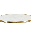 Round Werzalit Table Top In Marble With Brass Trim