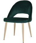Saffron Chair With Custom Upholstery And Birch Metal 4 Leg, Viewed From Front Angle