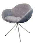 Searl Occasional Armchair Upholstered In Key Largo Ash With 4 Star Swivel Base, Viewed From Angle In Front