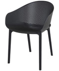 Sky Armchair By Siesta In Black, Viewed From Front On Angle